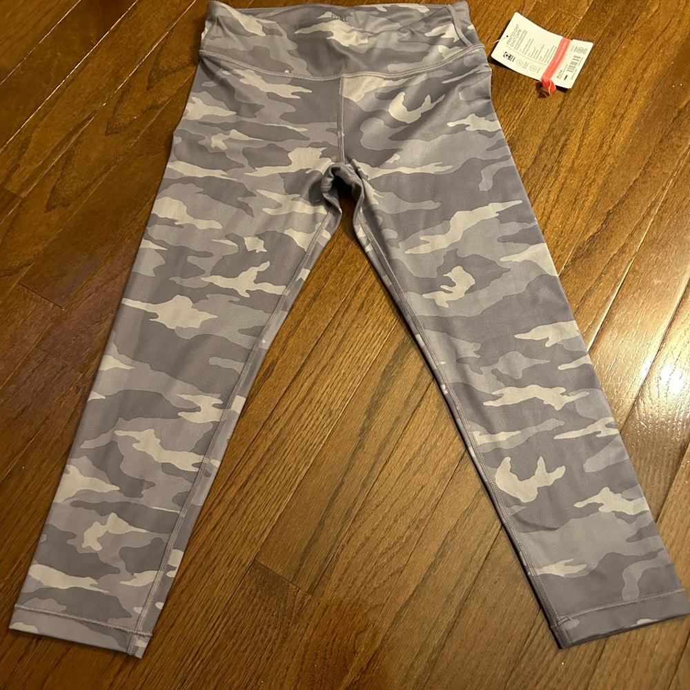 Athleta Girl purple camo capri